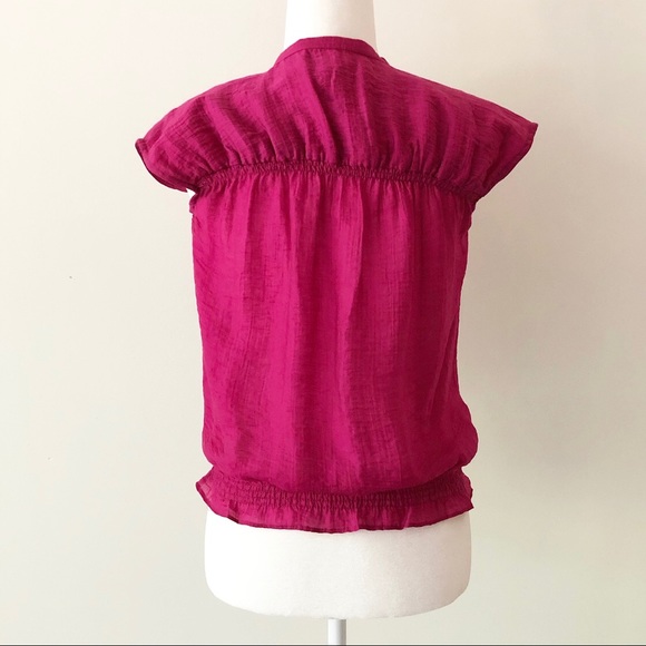 LOFT | Petite Smocked Waist Button Down Blouse NWT - Picture 6 of 10